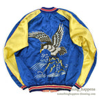 1940s- JAPAN SOUVENIR JACKET (Sukajan) with patch pockets, hawk, tiger, and dragon design, SPEED zipper...
