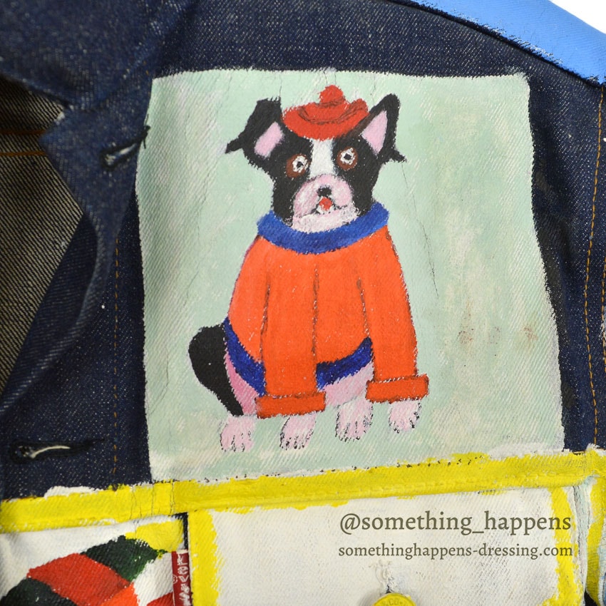 1970's Levi's FOLK ART PAINT 70505 small-e DENIM JACKET NON WASH ... 44