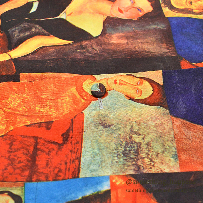1970's MOJORCA Amedeo Modigliani ART PRINT S/S SHIRT ... L