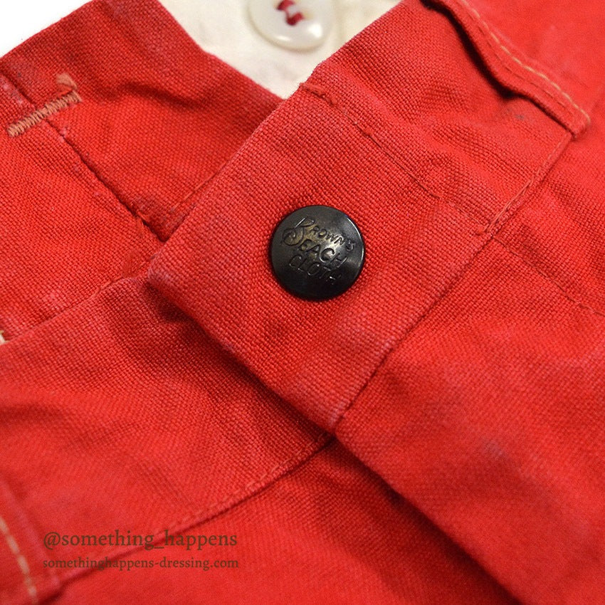 1950's BROWN'S BEACH RED DUCK HUNTING PANTS... W34/L28