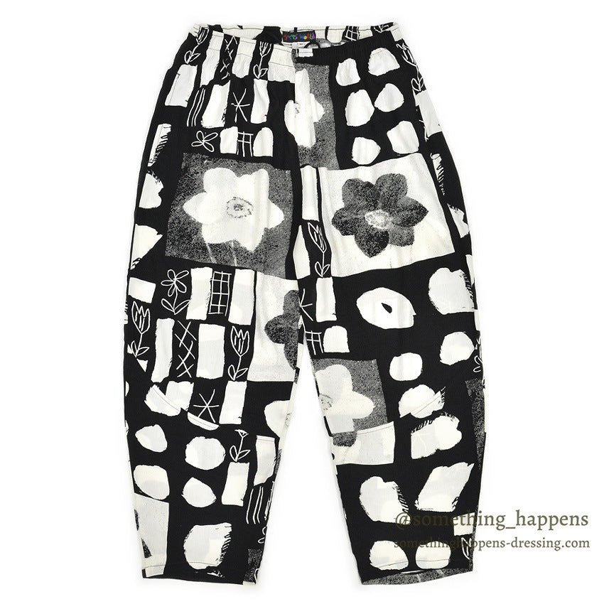 1980's JAMS WORLD FLOWER MONOCHROMATIC RAYON PANTS...M