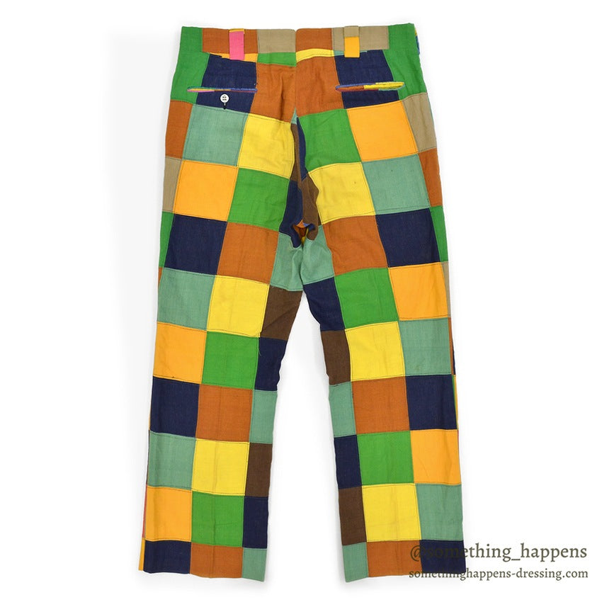 1970's DARIEN SPORT SHOP INDIA MADRAS CRAZY PATCHWORK PANTS... W34/L29