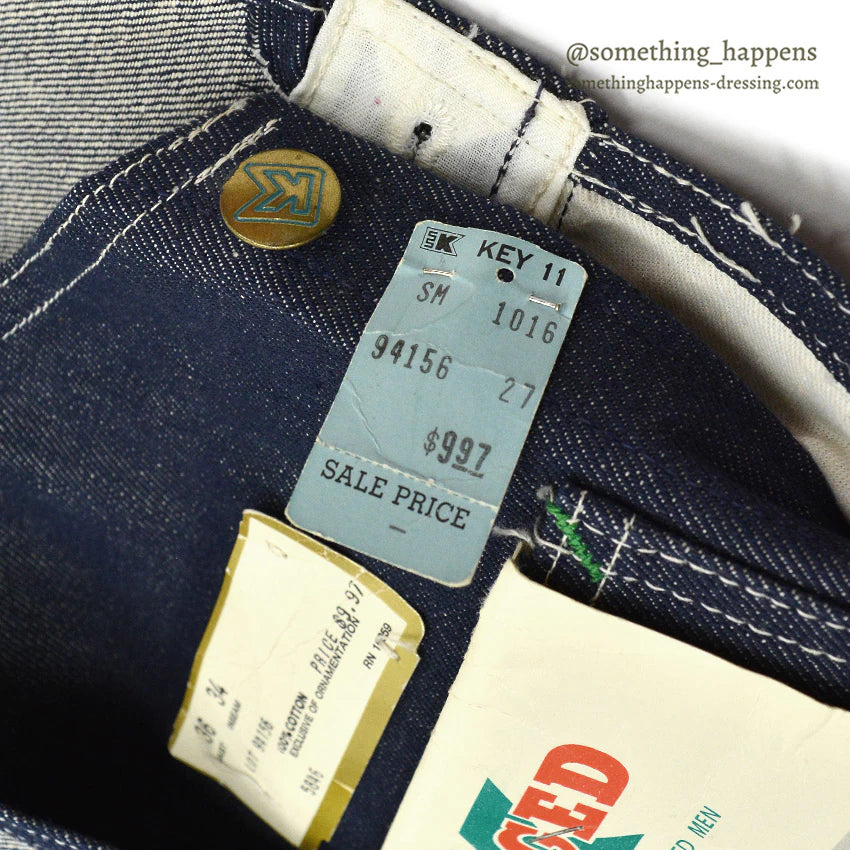 1970's DEADSTOCK RUGGED DENIM OVERALL... W36/L34