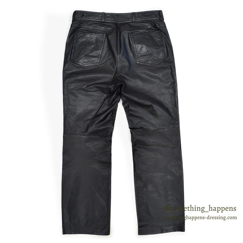 1970's~ SCULLY BLACK LEATHER PANTS...W33/L29