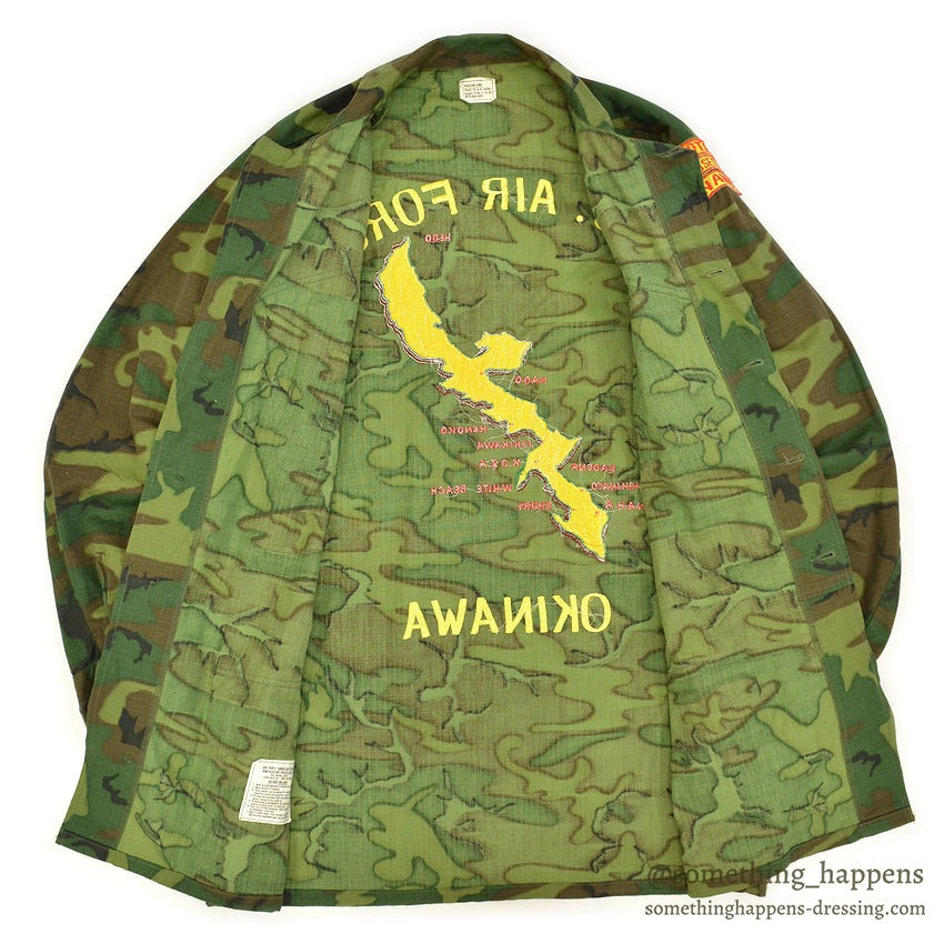1960's USAF ERDL OKINAWA EMBROIDERY JUNGLE FATIGUE JACKET... ML