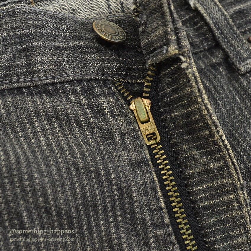 1980's Levi's 505 BLACK STRIPE DENIM PANTS... W36/L28