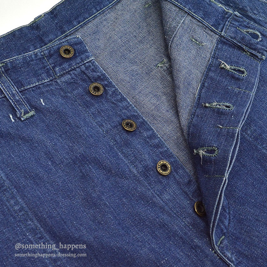 1940's WW2 DENIM TROUSERS ... W34