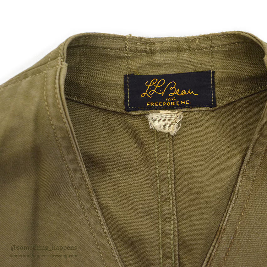 1950's LLBEAN FISHING VEST HALF MOON POCKET...