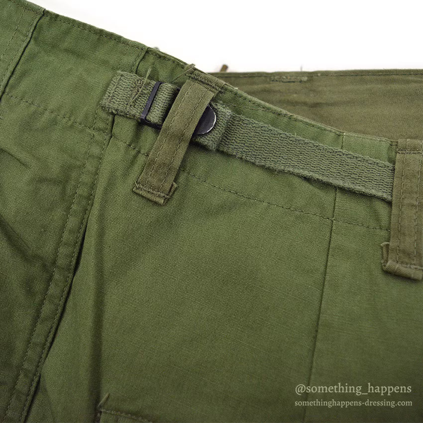 1960's DEADSTOCK U.S.ARMY JUNGLE FATIGUE PANTS / 3RD NON-RIP ... L-R