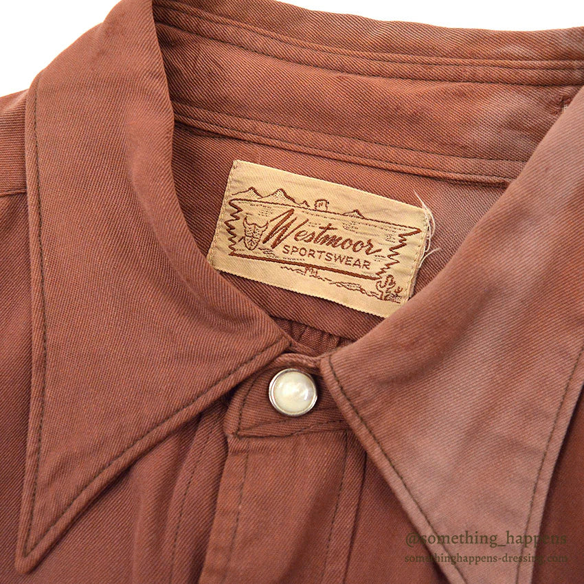 1940's WESTMOOR RAYON GABARDINE WESTERN SHIRT / SUN FADED ...
