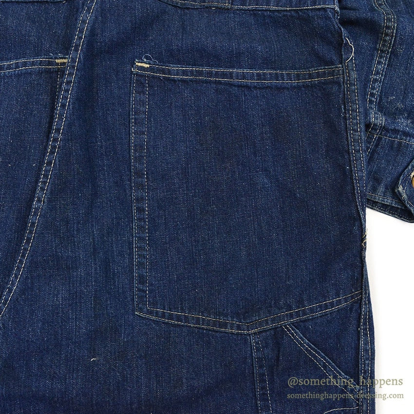 1940's UNKNOWN DENIM COVERALLS / DARK ...