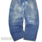 1940's U.S.NAVY BLEACHED DENIM TROUSERS / METAL BUTTON ... Fits W30