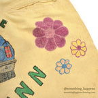 1970's KAZOO SENIOR CORDS HAND PAINTED '70 PANTS / AMAZING DRAWING ... W30/L29