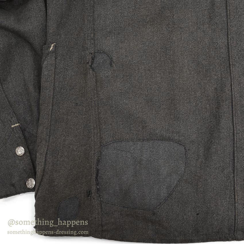 1930's MONTGOMERY WARD SALT AND PEPPER COVERALL / CHIN STRAP & SNAP BUTTON...