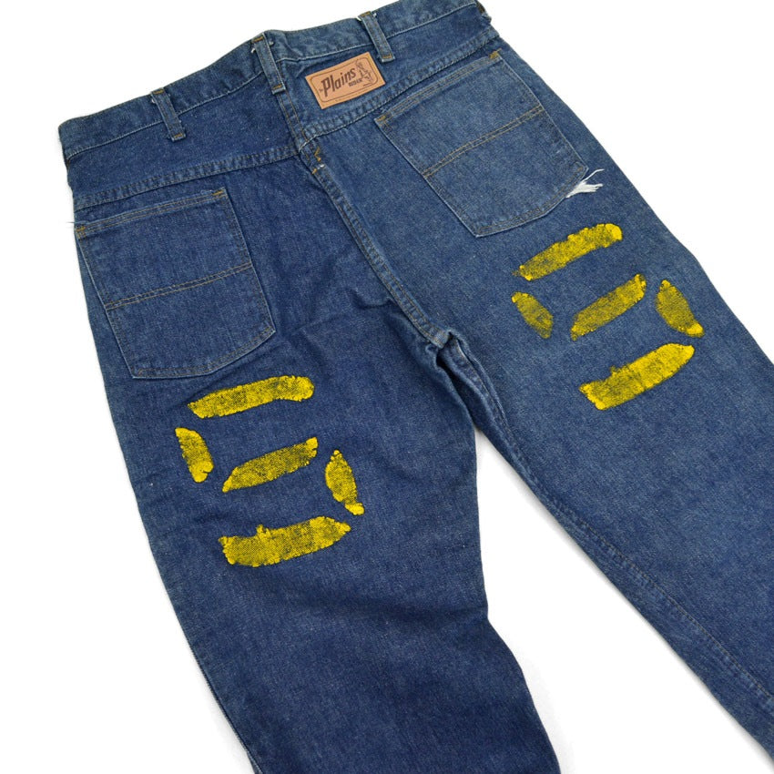 60's E&W The Plains RIDER INDIGO DENIM PANTS RODEO PAINT