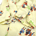 60's Sportswear Black Print Italian Collar Aloha Shirt...