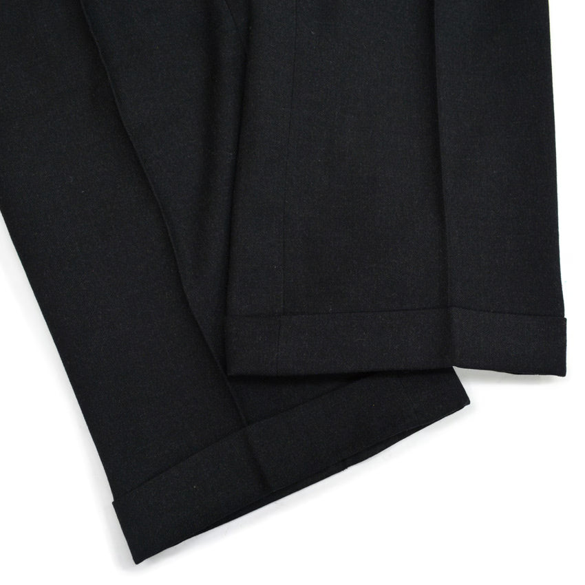 40's~ Black wool work trousers...W32×L32