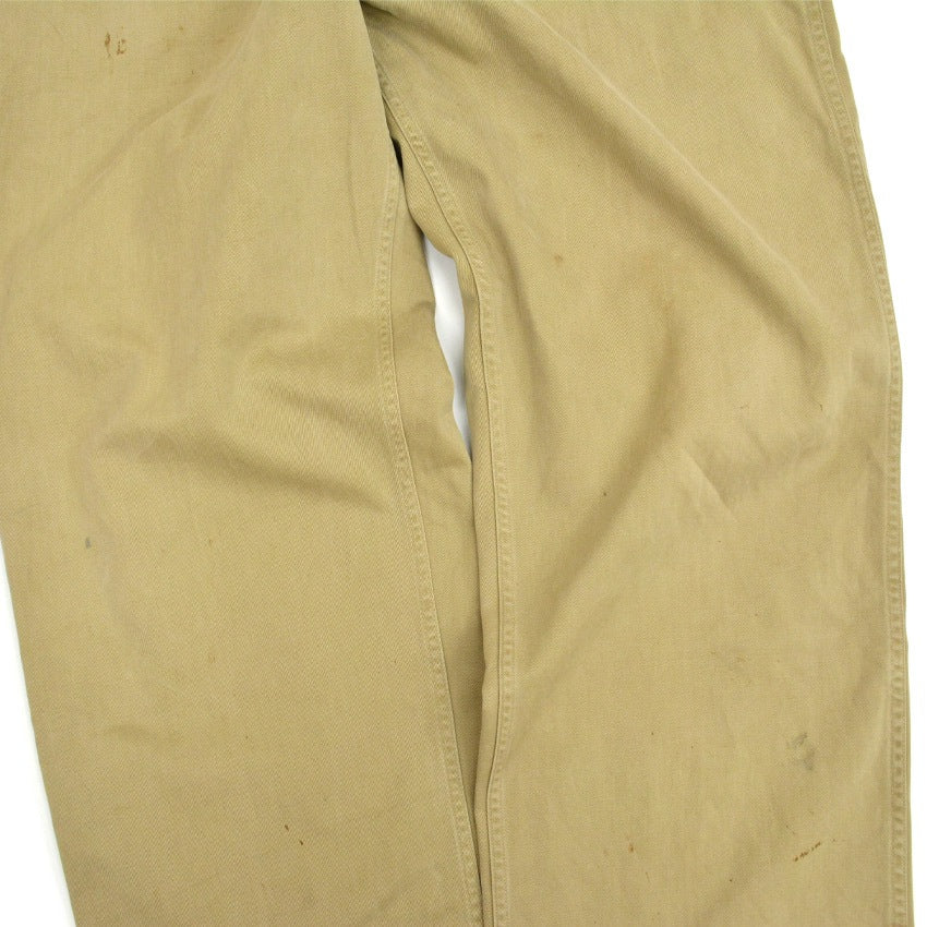 1940s US ARMY M-1943 Khaki Chino Pants with Gas Flap... W32 x L31