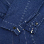 ~60's Black Lacquer Double Stitch Denim Coveralls, Mint... Size 42