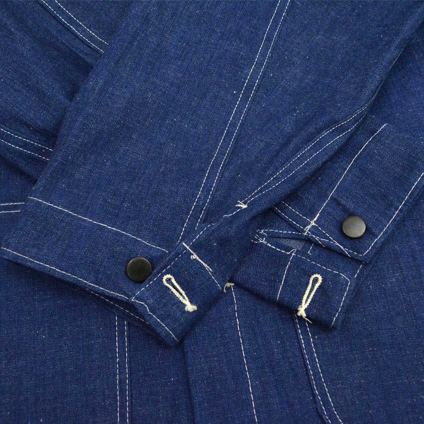 ~60's Black Lacquer Double Stitch Denim Coveralls, Mint... Size 42