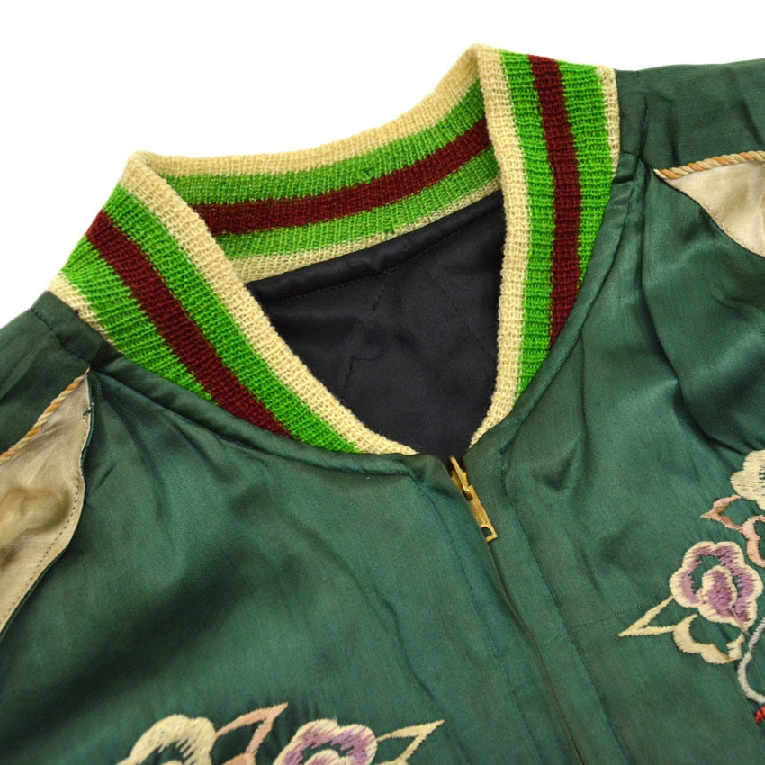 1940s- JAPAN SOUVENIR JACKET (Sukajan) with double-sided patch pockets and TOYO zipper...