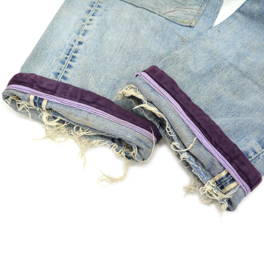 1960's Lee 101-Z HIPPIE ART PATCHWORK DENIM PANTS... W32 L30