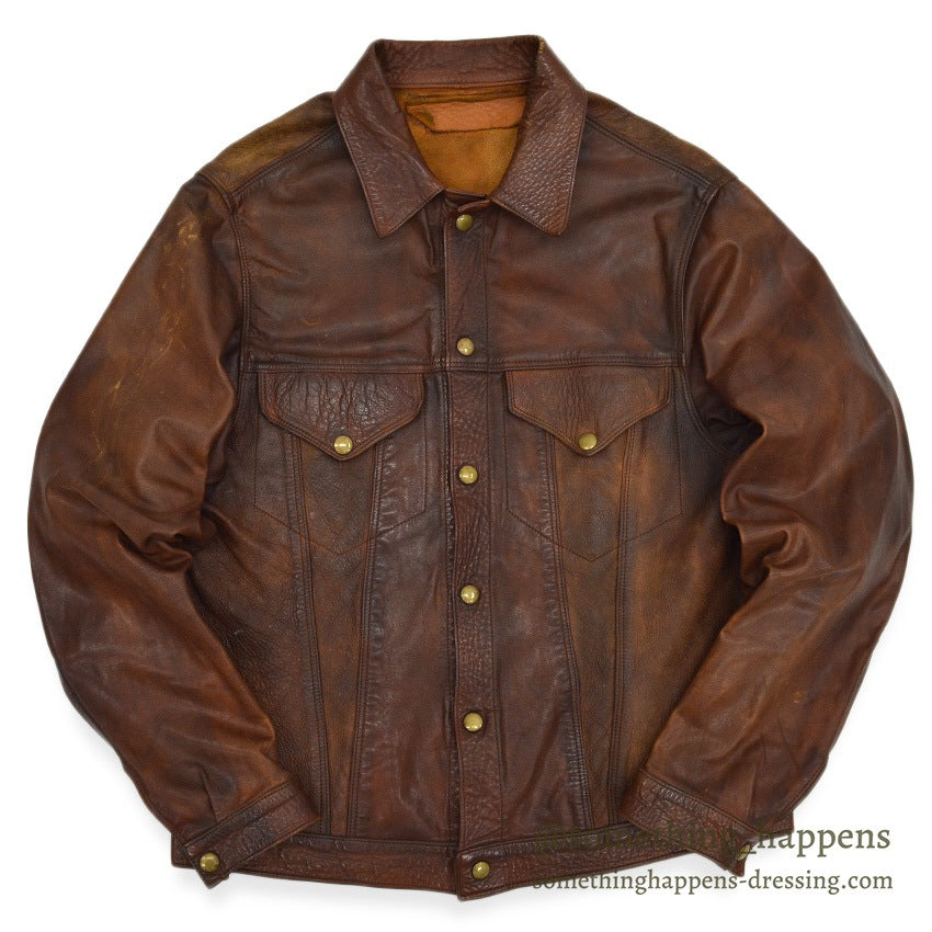 1960's~ SUPERIOR BROWN LEATHER JACKET TYPE 3RD... Fits like 40