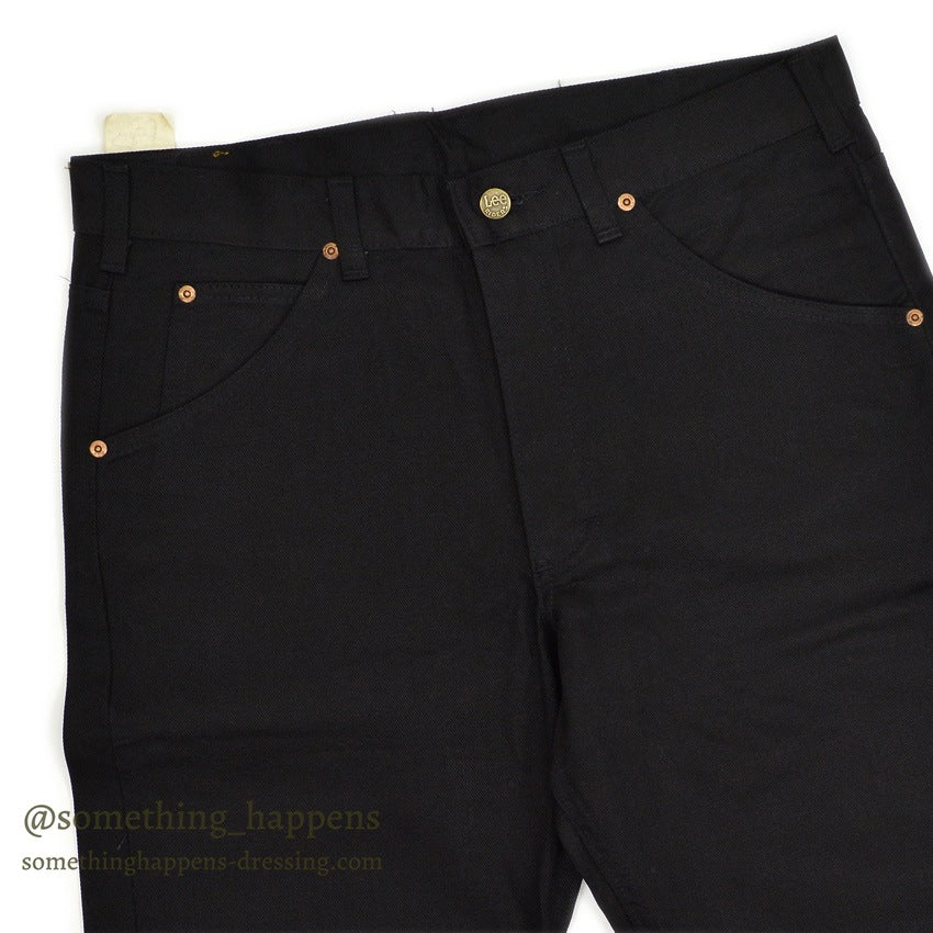 1970's~ DEADSTOCK Lee RIDERS 200 BLACK COTTON TWILL PANTS... W34/L34