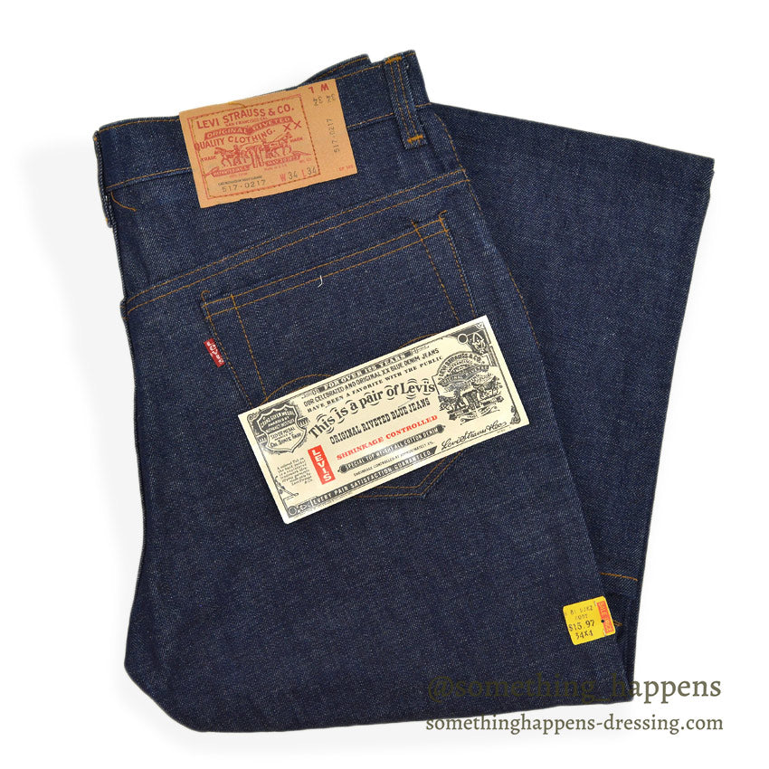 1980's DEADSTOCK Levi's 517 DENIM PANTS RED TAB Made in 1981... W34/L34