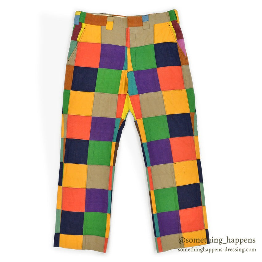1970's DARIEN SPORT SHOP INDIA MADRAS CRAZY PATCHWORK PANTS... W34/L29