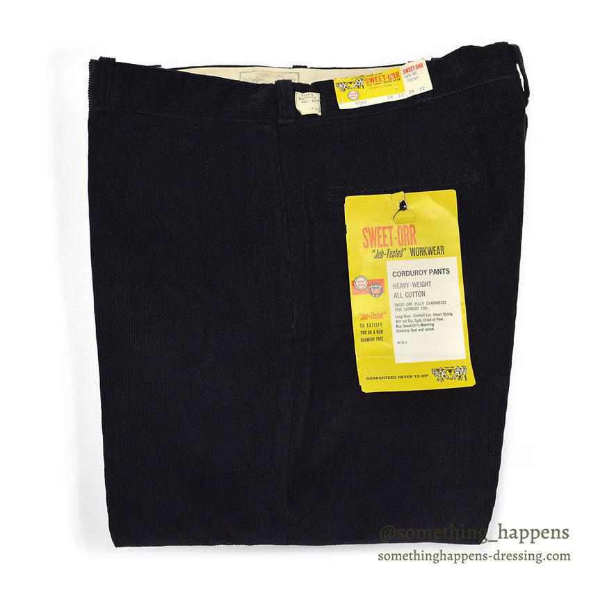 1960's DEADSTOCK SWEET-ORR CORDUROY WORK PANTS... W36/L32