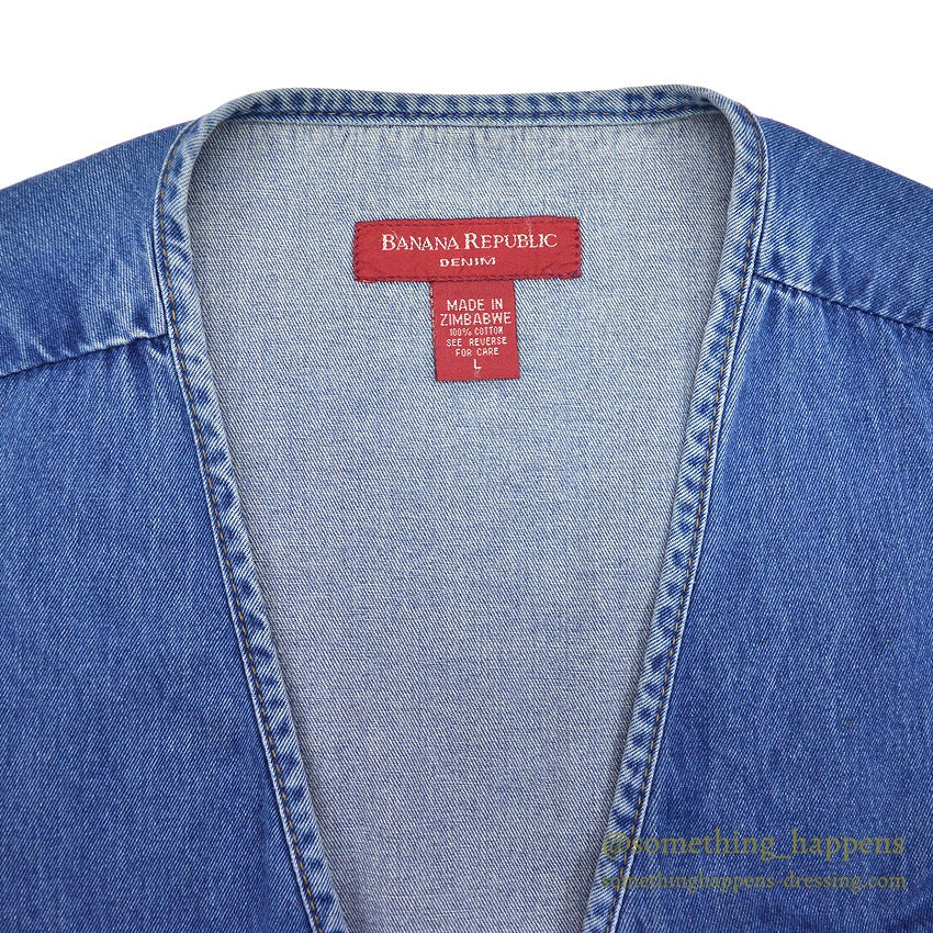1990's BANANA REPUBLIC DENIM PHOTO JOURNALIST VEST...L