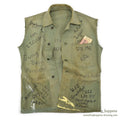 1940's~ USMC P-41 MEMORABILIA HAND DROWING HBT UTILITY COAT CUT OFF...