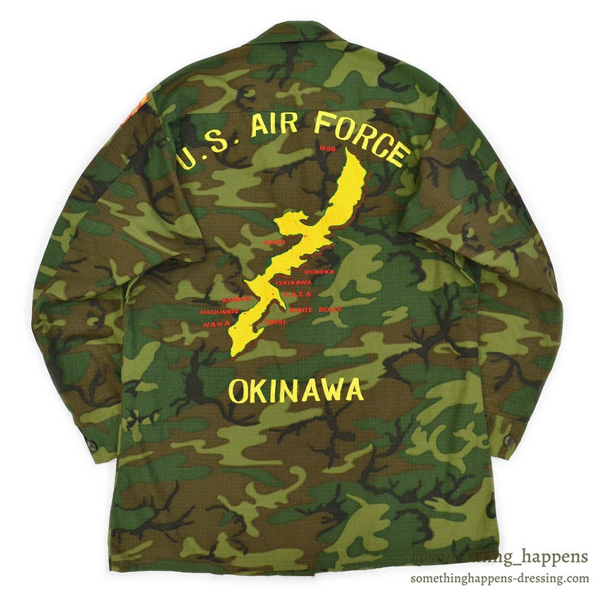 1960's USAF ERDL OKINAWA EMBROIDERY JUNGLE FATIGUE JACKET... ML
