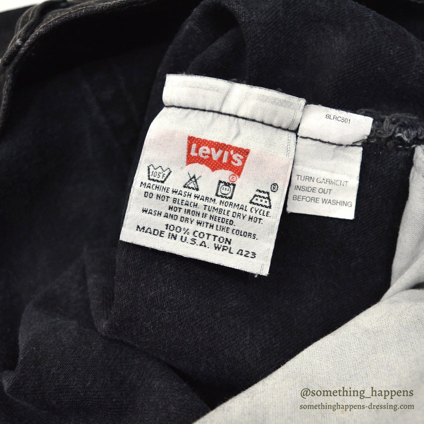 1990's Levi's 501 BLACK DENIM PANTS Made in USA SMOKY FADED... W34/L32