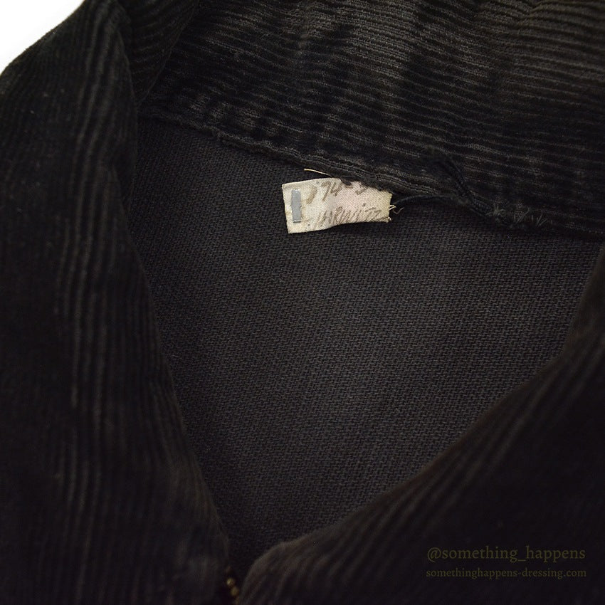 1930's UNKNOWN BLACK CORDUROY SPORT JACKET RARE...