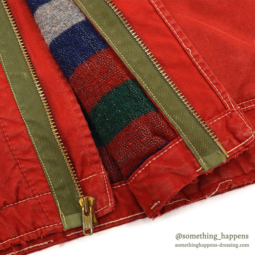 1950's~ HERCULES RED COVERALL BLANKET LINING MODIFIED...