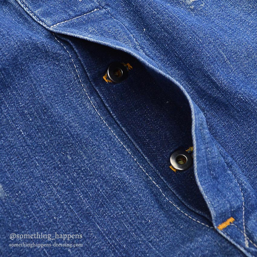 1940's CAN'T BUST'EM WW2 DENIM OVERALL / UNUSUAL DETAIL ... W36/L29