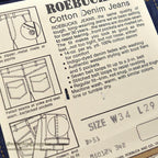 1970's~ DEADSTOCK ROEBUCKS DENIM PANTS ... W34/L29