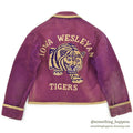 ~1940's TSLANKFORD & SONS IOWA WESLEYAN TIGER EMBROIDERY MOLESKIN JACKET...