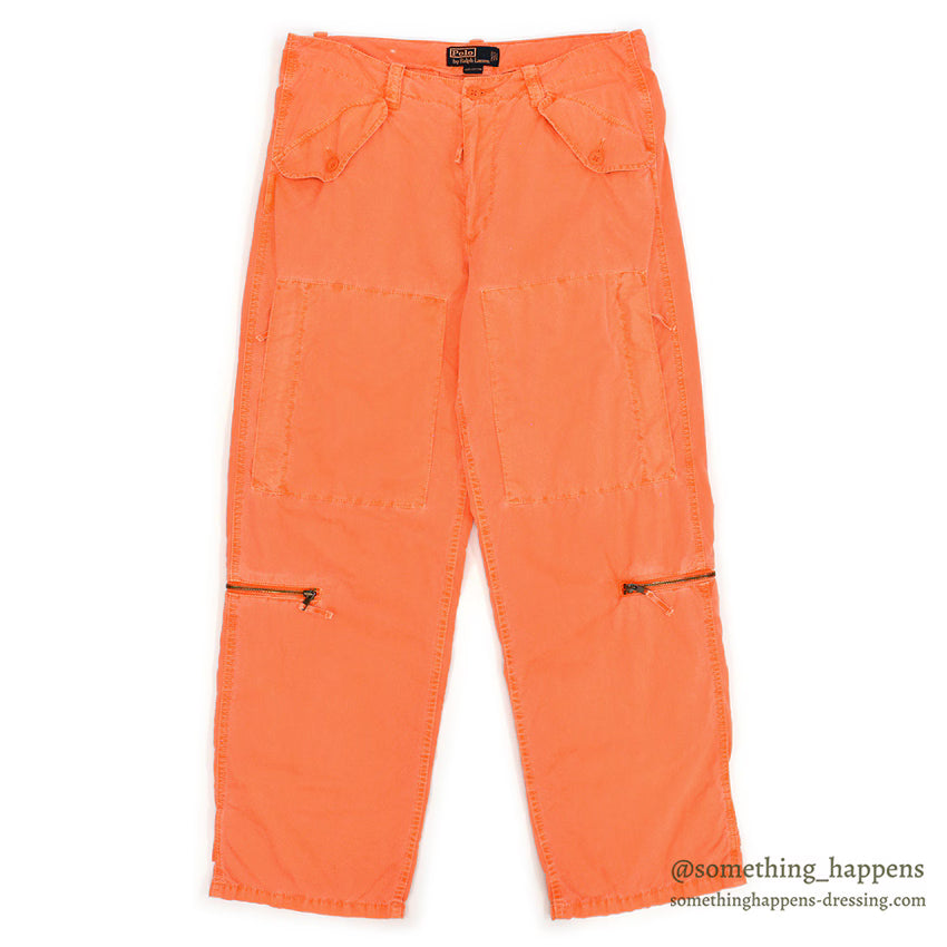 1990's~ POLO RALPH LAUREN PARACHUTE PANTS / ORANGE... W33/L30