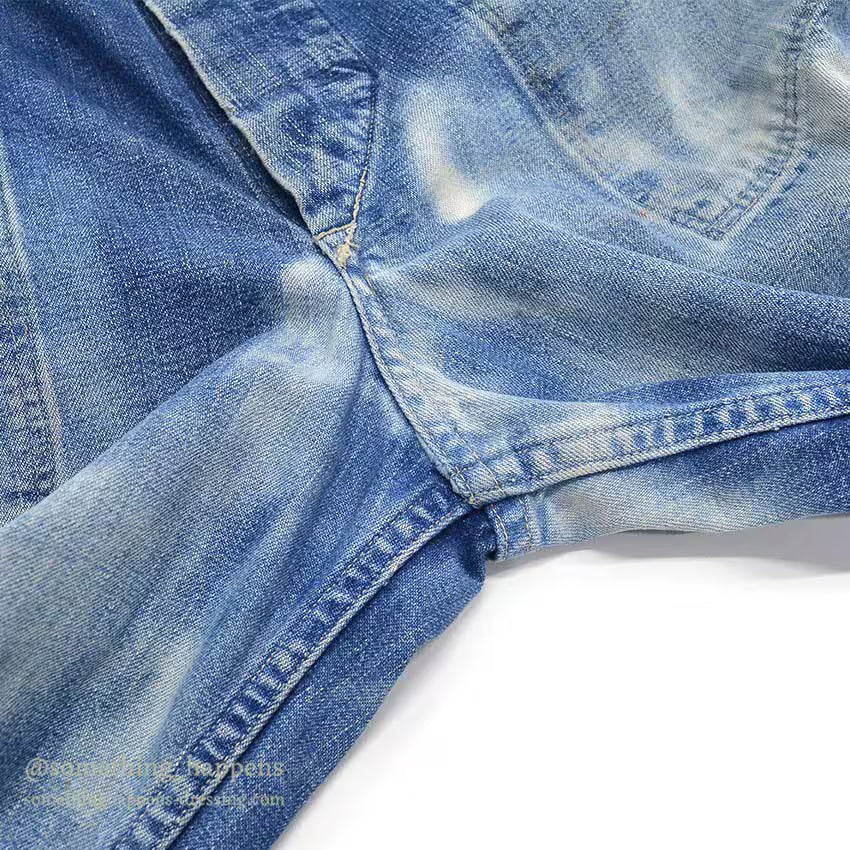 1940's U.S.NAVY BLEACHED DENIM TROUSERS / METAL BUTTON ... Fits W30