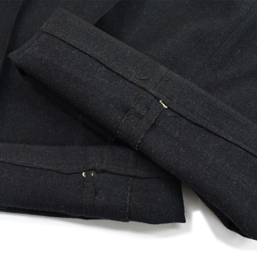 40's~ Black wool work trousers...W32×L32
