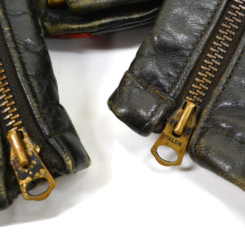 50's Genuine Horsehide FRONT QUARTERS Horsehide Double Riders Jacket... 40