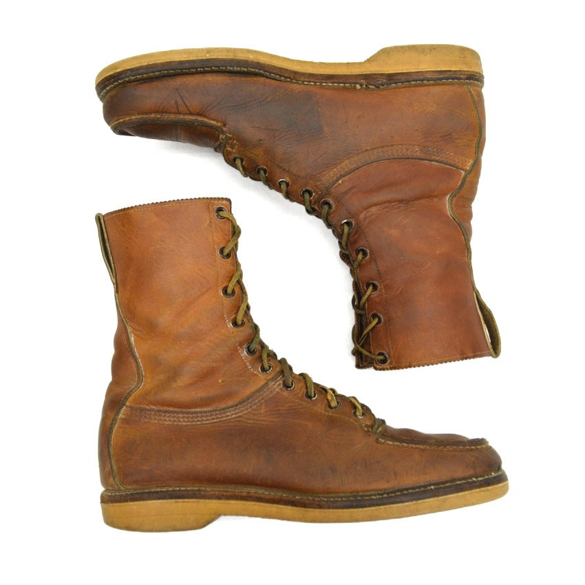 60's Chippewa Black Tag Moc Toe Work Boots... about 8 1/2