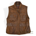1980's BANANA REPUBLIC PHOTOJOURNALIST LEATHER VEST ... M