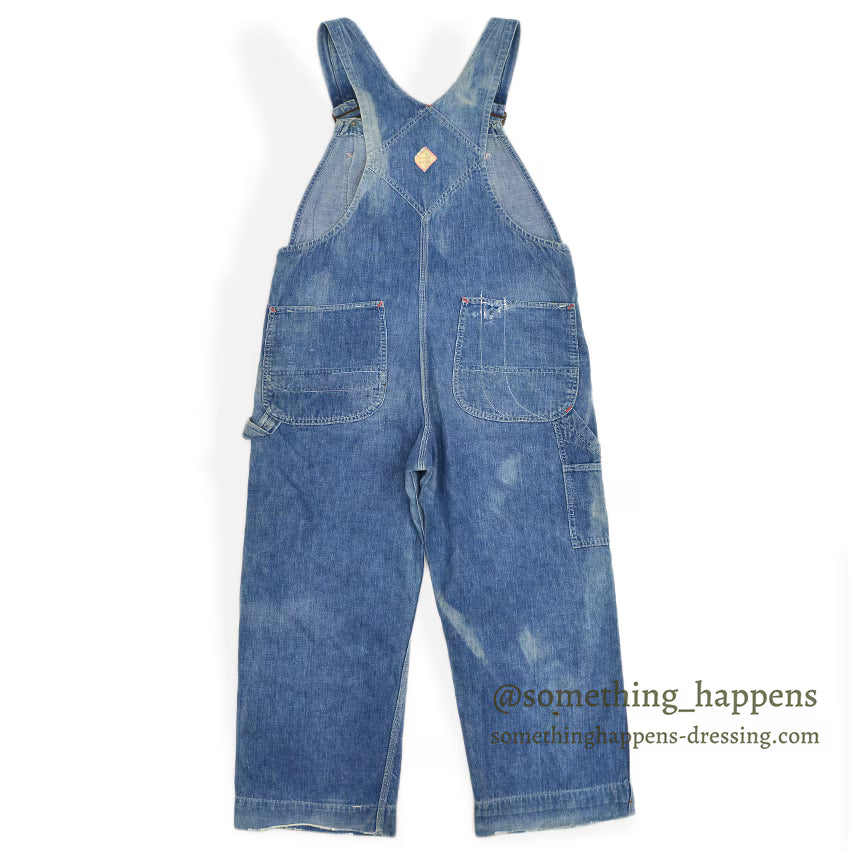 ~1960's PAYDAY INDIGO DENIM OVERALL FADED... W38/L27