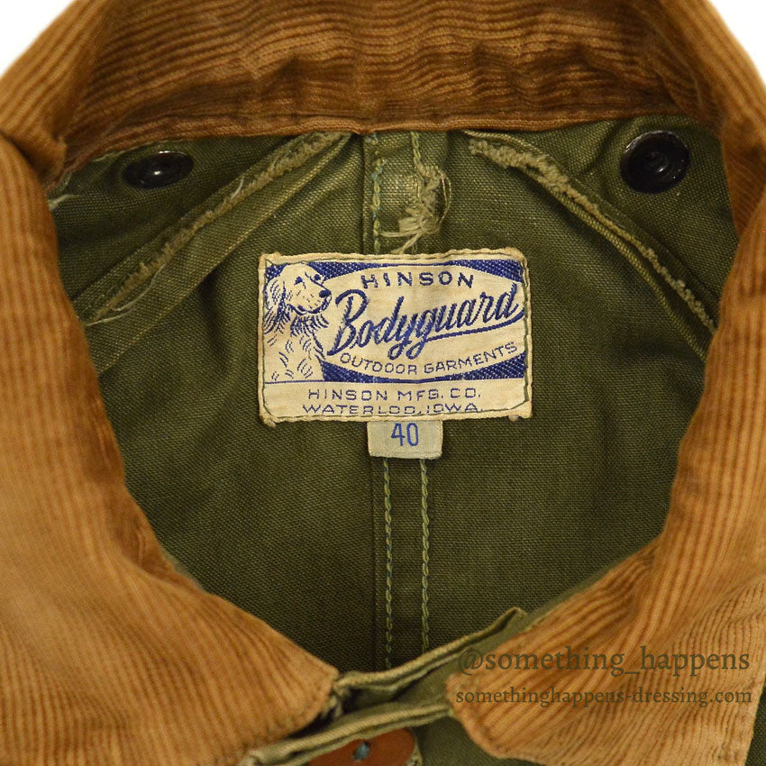 1940's HINSON BODYGUARD OUTDOOR GARMENTS HUNTING COAT... 40