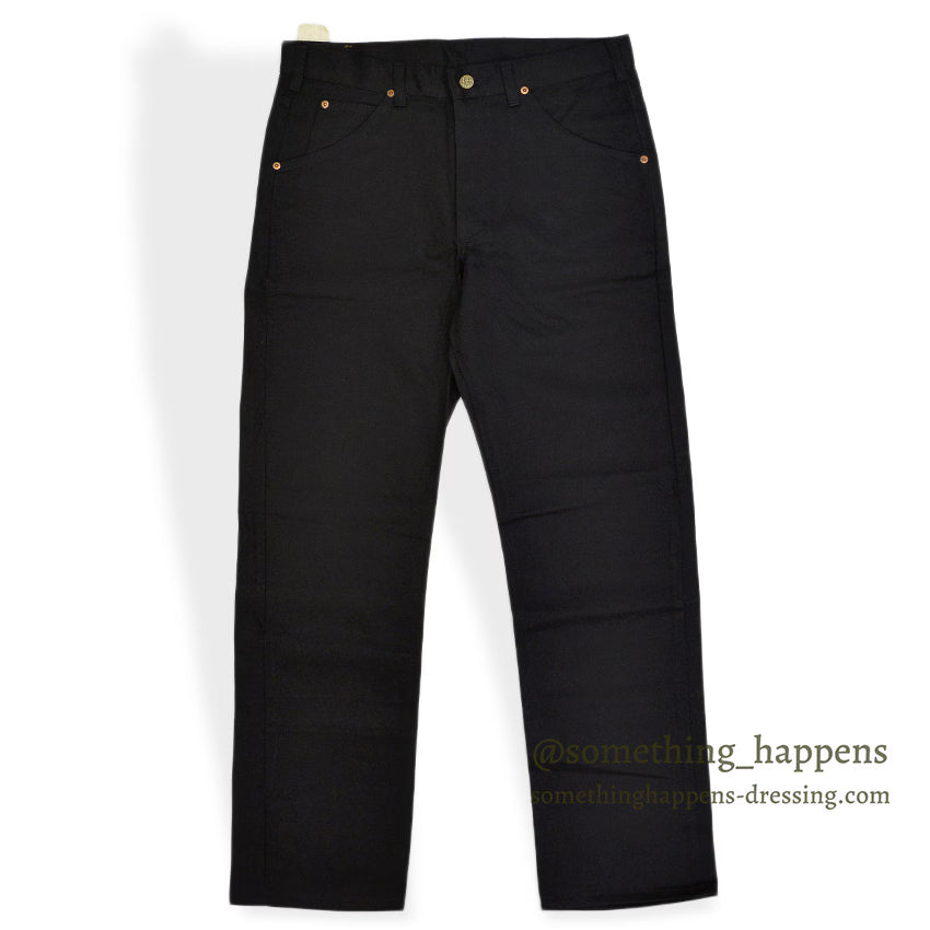 1970's~ DEADSTOCK Lee RIDERS 200 BLACK COTTON TWILL PANTS... W34/L34