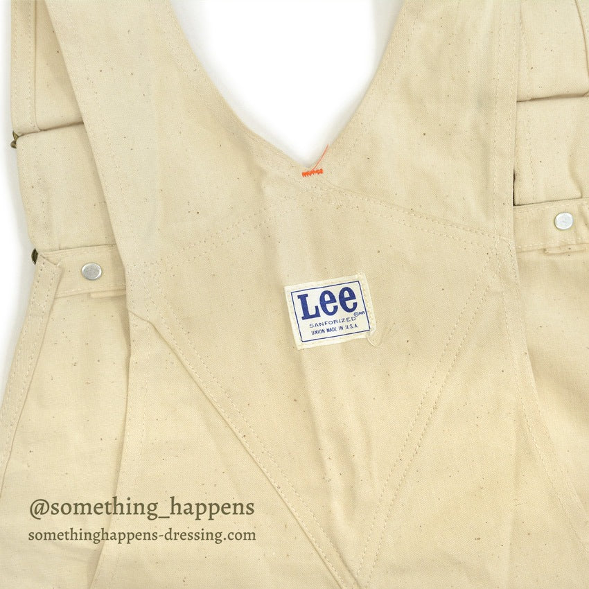 1970s Lee Off-White Overalls, No Wash, Mint... W39/L33